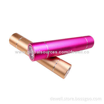 2,600mAh USB Mobile Phone Chargers with LED Flashlight, Metal Case, 100 Lumens, Samsung Battery